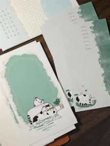 Cute cat theme A6 planner refill inserts loose-leaf memo pads for daily journaling cute stationery