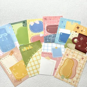 Cute colorful illustration memo pads set aesthetic journaling cards decorative stationery paper