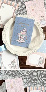 Retro vintage stationery set aesthetic memo pads and washi tape decorative stickers