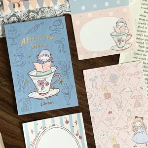 Retro decorative memo pads and cute stationery stickers set for journal crafting and planning.