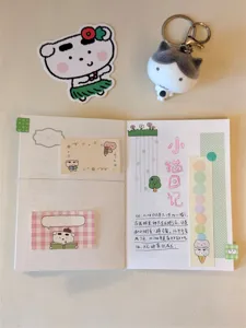 Süßes Welpen Pass Notizbuch und Stempel Notizbuch mit Aufklebern für Tagebuch und Planung.