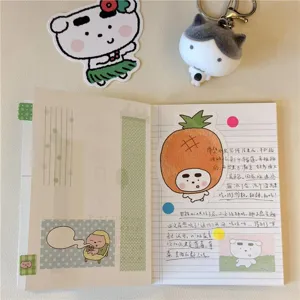 Süßes Welpen Design Reisepass Notizbuch und Stempel Journal mit karierten Seiten für kreatives Schreiben.