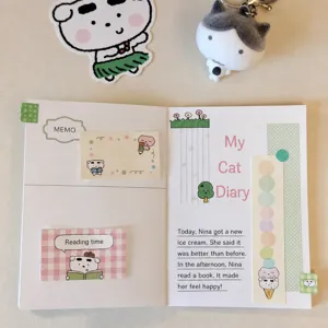 Süßes Welpen Reisepass Notizbuch und Tagebuch Aufkleber Set für tägliches Planen und Dekorieren.