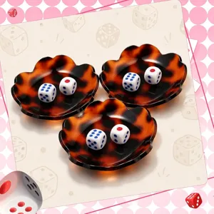 Acryl Schildpadpatroon Dobbelsteen Schaal Set Creatieve Mahjong Accessoires Cadeau