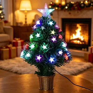Árbol de navidad fibra óptica brillante colorido LED decoración de mesa fiesta hogar