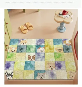 Cartoon cute dog pattern entrance floor mat, durable anti-slip home door mat details