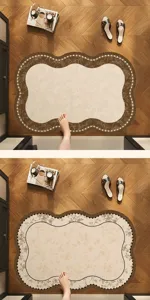 French vintage diatomite bathroom mat absorbent non-slip floor rug for home toilet use
