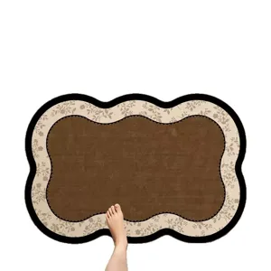 Vintage diatomaceous earth bath mat absorbent non-slip floor mat for bathroom home use