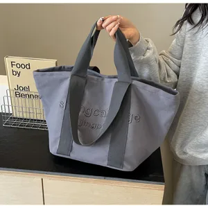 Große Kapazität Canvas Tragetasche für Damen stilvolle Pendler Umhängetasche Handtasche