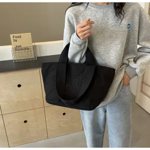 Grosse Canvas Shopper Tasche fuer Damen, stylische Freizeit Umhaengetasche fuer Alltag Reisen.