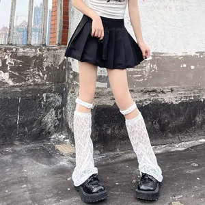 Damen Spitzen Legwarmer Japanischer Stil Lolita Y2K Stacked Socks Ausgehöhlt Süß Harajuku Mode Accessoires