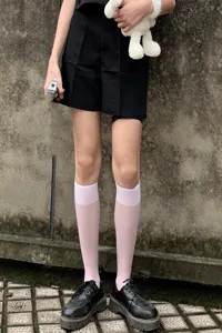 Calcetines de pantorrilla blancos transparentes para mujer, ideales para estilo JK de verano.
