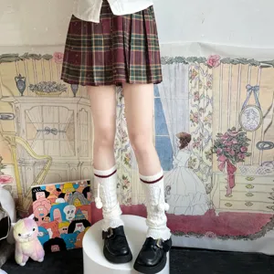 Autumn winter knit leg warmers y2k style cable knit slouch socks detail view comfortable