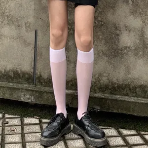 Witte transparante JK stijl kuitkousen voor dames, ultra-dunne zomerse sokken uit Japan.