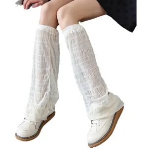 Jambières en dentelle blanche d'été protection solaire modèle image principale cyclisme.