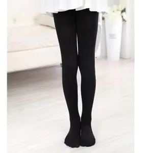Black tights for kids girls ballet dance velvet pantyhose comfortable daily wear elastic trousers