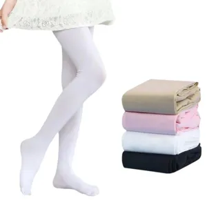 Kids professional velvet dance tights, 80D thin ballet pantyhose for girls, breathable socks.