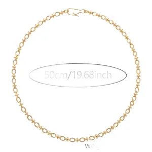 Collana con catena dorata da donna, catena minimalista da 50cm, gioiello alla moda.