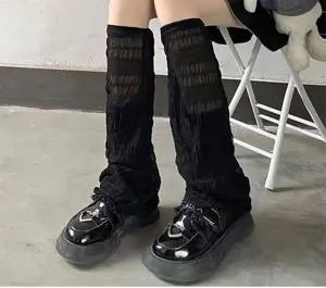 Summer thin sun-protection leg warmers black JK stack socks for women Harajuku style