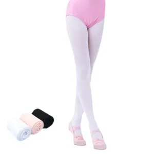 Collants de danse classique pour filles leggings blancs respirants chaussettes.