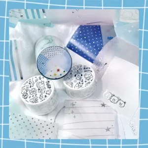 Papier Washi Marquage à Chaud Design Découpé Ruban Adhésif Journal Scrapbook Ruban Adhésif Décoratif Rouleau d'Autocollants