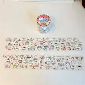 Soft Holiday Cute Puppy Washi Tape PET Sticker Roll For Journal Decorative Strips