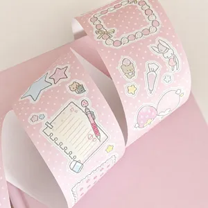 Nastro washi sticker rosa per diario, simpatico design di fragole esposizione principale.
