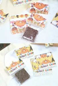 Bolsas embalaje tarjeta cabecera dibujos animados 9cm pliegue sellado para pequeños regalos.