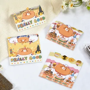 Bonitas tarjetas de cabecera de embalaje de oso de dibujos animados 9cm tarjetas de sellado