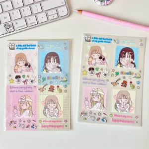 Schattige meisjes decoratieve stickers set voor bullet journal transparant waterdicht.