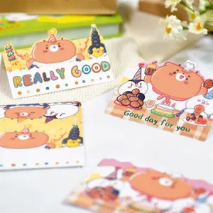 Tarjetas de Cabecera de Papel con Tema de Oso de Dibujos Animados Tarjetas de Sellado de Embalaje Plegables para Bolsas de Regalo Decoración de Celebración de Horneado