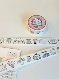 Cute cartoon bear washi tape roll decorative adhesive sticker for journal planner diy crafts