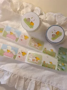 Washi-Tape Set Detailansicht, weiches Urlaubs-Thema dekoratives Klebeband für Journaling Handwerk.