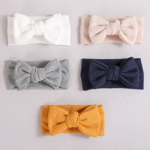 Bandeau noeud oversize tricot gaufre bébé mignon accessoires cheveux lot de 5