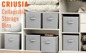 Contenitori portaoggetti pieghevoli in tessuto grigio scatole organizer per armadio.