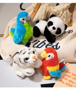 Peluche de hombro conjunto de muñecos lindos animales loro panda tigre blanco
