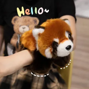 Lindo peluche de panda rojo compañero de hombro juguete de peluche pulsera