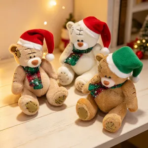 Cute Patch Teddy Bear Plush Toy Stuffed Animal Doll Couple Graduation Doctor Christmas Flower Holding Toy Gift