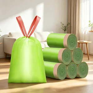 Sacchetto della Spazzatura con Coulisse all'Artemisia per la Pulizia della Cucina Sacco per Rifiuti in Plastica Spessa Profumato in Rotolo