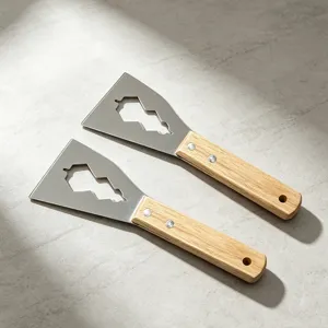 Coltello da stucco in acciaio inossidabile con manico in legno per la pulizia della parete