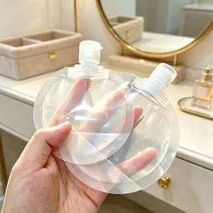 Sachets de Distribution de Lotion de Voyage Portables en PET pour Shampoing Gel Douche Récipients Rechargeables Transparents Cosmétiques Blanc