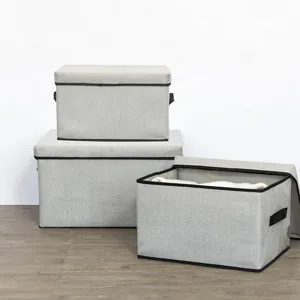 Haushalt Stoff Faltbare Aufbewahrungsbox Mit Deckel Und Griffen Schubladenartige Kleidung Und Hosen Organizer Große Kapazität Aufbewahrungsbehälter