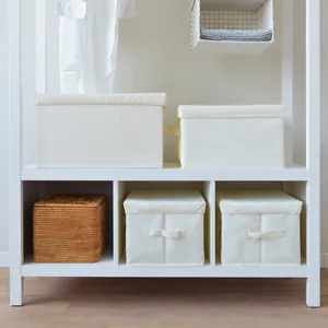 Stoff Aufbewahrungsbox Set für Kleiderschrank, waschbare Haushalts Organizer Kiste.