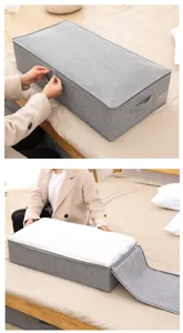 Borsa portaoggetti pieghevole in tessuto sottoletto per coperte e vestiti con maniglia.