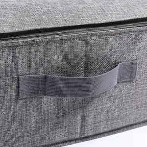 Scatola di stoccaggio pieghevole in tessuto sotto letto per vestiti e coperte con maniglia e zip