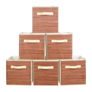 Opvouwbare Stoffen Opbergdoos met Handvat Open Opbergmand Kast Organizer Kubus voor Kleding Speelgoed Huis Woonkamer