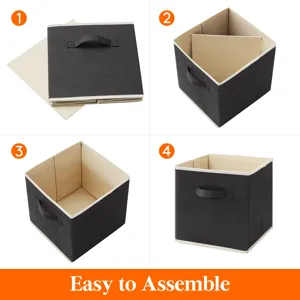 Foldable fabric storage box with dividers, large collapsible clothes organizer for wardrobe.