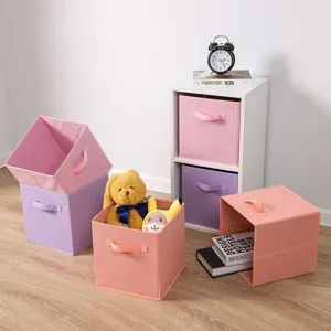 Faltbare Stoff Aufbewahrungsbox offene quadratische Organizer Kiste fuer den Kleiderschrank