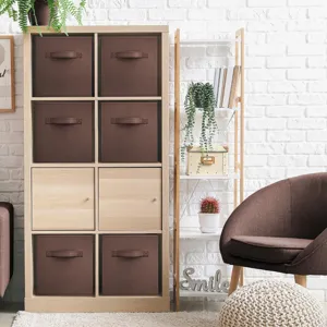 Foldable fabric storage box cube bin for closet organizer and home wardrobe organization shelf