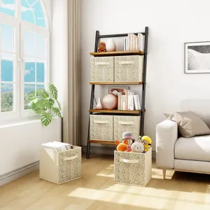 Opvouwbare Stoffen Opbergdoos Non-Woven Stoffen Opbergbak Met Handvat Vierkante Kleding Organizer Voor Kast Thuis Woonkamer